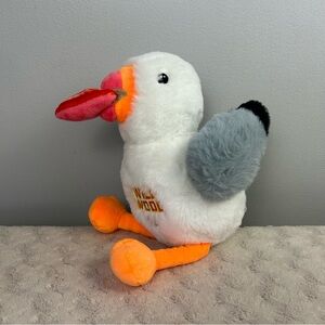 Coastal Wildwood Seagull Plush Stuffed Animal Toy Eating Holding Pizza Slice